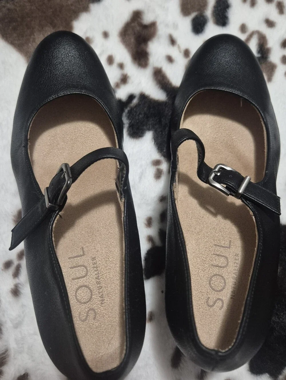 SOUL Naturalizer Black Mary Jane Wedge Heels..Size:10W